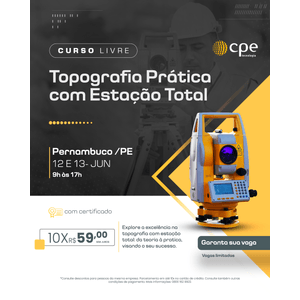 Curso Topografia Prática com Estação Total (Pernambuco - PE)
